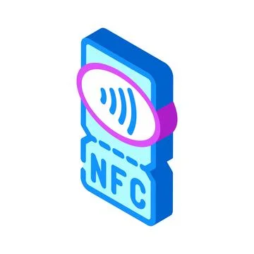 Nfc symbol technology isometric icon vector illustration Stock Illustration