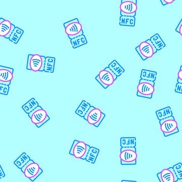 Nfc symbol technology vector seamless pattern 스톡 일러스트