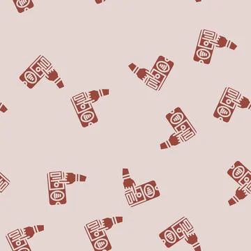 Nfc tap to unlock technology glyph vector seamless pattern Illustrazione stock