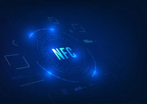 NFC technology, contactless payment using radio wave technology to make tra.. Stockillustratie