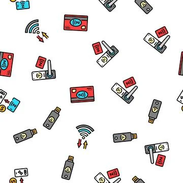 Nfc technology contactless seamless pattern vector Illustrazione stock