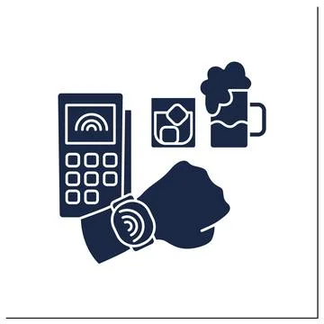 NFC technology glyph icon Stock Illustration