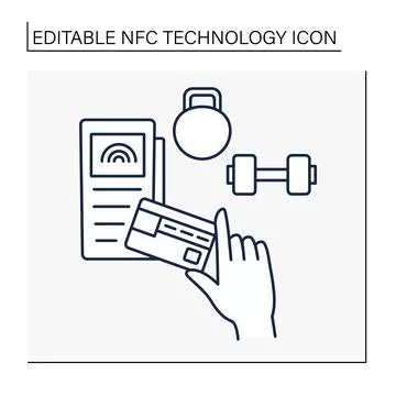 NFC technology line icon Stock Illustration