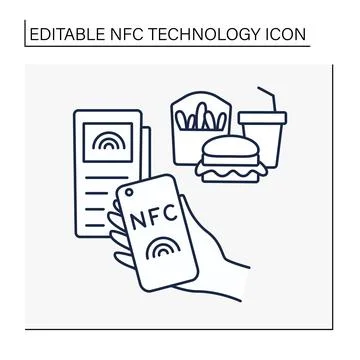 NFC technology line icon Stock Illustration