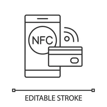 NFC technology linear icon Stock Illustration