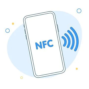 NFC technology vector icon. Phone, smartphone, simple line outline sign. Near Stock Illustration