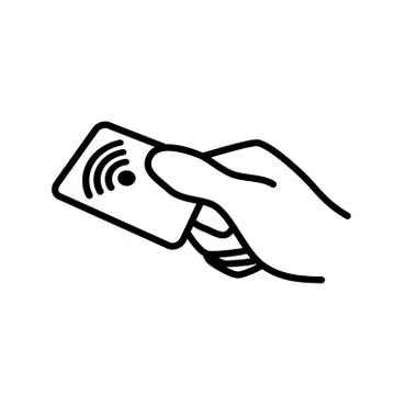 NFC technology wireless pay credit card sign, symbol, icon. Vector illustration Stock Illustration