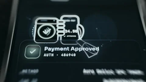 NFC Token Authentication - Data Display Macro Stock Footage 336403252