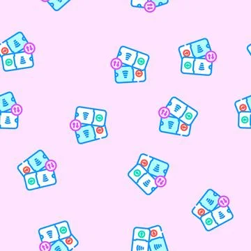 Nfc transfer technology vector seamless pattern 스톡 일러스트