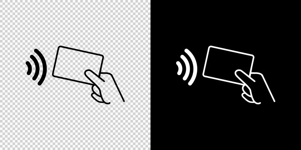 NFC Wireless Payment Icon. Contactless Cashless Transaction Sign Stock Illustration