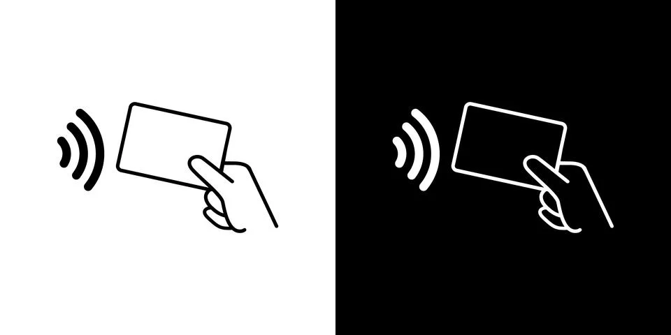 NFC Wireless Payment Icon. Contactless Cashless Transaction Sign Illustrazione stock