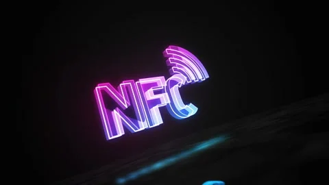 NFC wireless payment mobile technology symbol loop digital concept Stock Footage 331222738