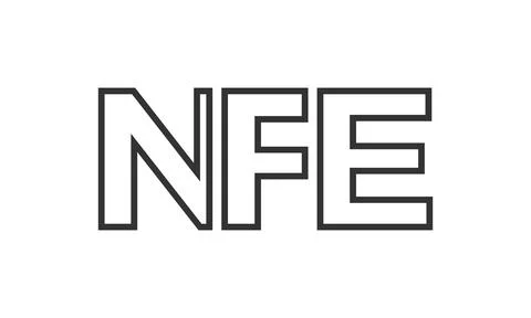 NFE logo design template with strong and modern bold text. Initial based ve.. Illustrazione stock