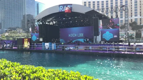 NFL Draft 2022 Building stage above bellagio fountain Vidéo 197010914