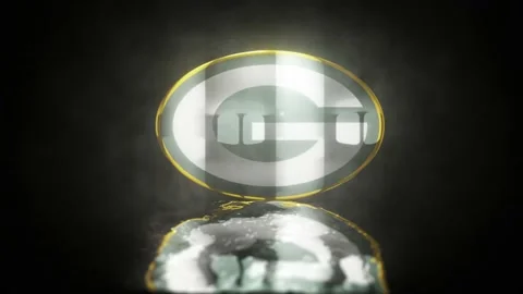 NFL Logo green bay packers waterreflection Stock Footage 234590448