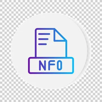 Nfo document format file icon. with gradient outlines. vector illustration. Stock Illustration