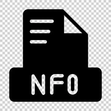 Nfo file icon solid style simple design. document text file icon, vector illustr Illustrazione stock