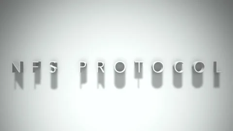 Nfs protocol 3D title animation white text on a white background Stock Footage 299758647