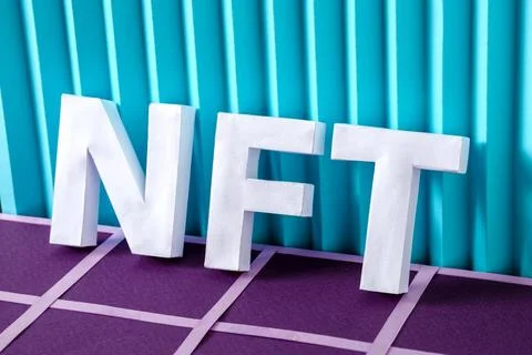 NFT 3D letter designation token technology blockchain cryptocurrency and bu.. Stock Illustration