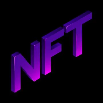 NFT 3D Logo. Isolated Graphic Element on Black Background Stock Illustration