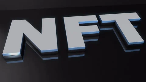 Nft 3d rotating text on a shiny background. NFTs on a background. Stock Footage 263453851