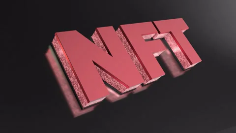 Nft 3d rotating text on a shiny background. NFTs on a background. Stock Footage 263461629