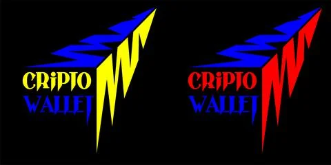Nft abstract logo of a crypto wallet made of lightning and inscriptions Illustrazione stock