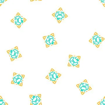 Nft and games vector seamless pattern Illustrazione stock