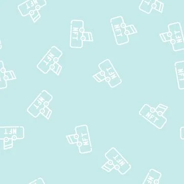Nft and music line vector seamless pattern Illustrazione stock