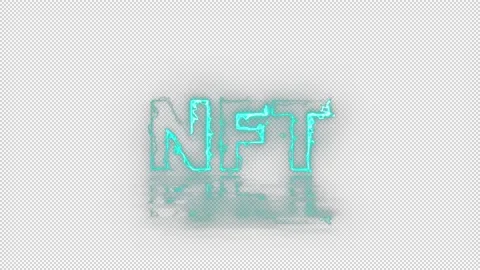 NFT Animated Text logo Blue Electric Stock Footage 220488090