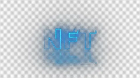 NFT Animated Text logo cellular saber Stock Footage 220488173