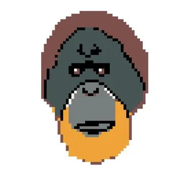 NFT art cryptopunk a monkey - sumatran orangutan Ilustração Stock