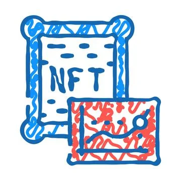 Nft assets icon doodle illustration Stock Illustration