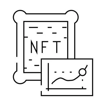Nft assets line icon vector illustration Stock Illustration
