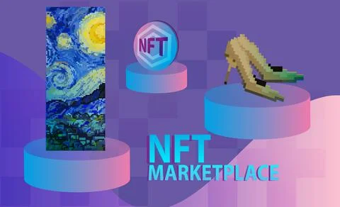 Nft banner 스톡 일러스트