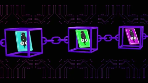 NFT Blockchain tokens #D animation 库存影片 170347601