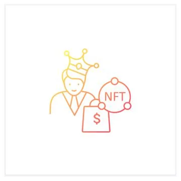 NFT buyer gradient icon Stock Illustration