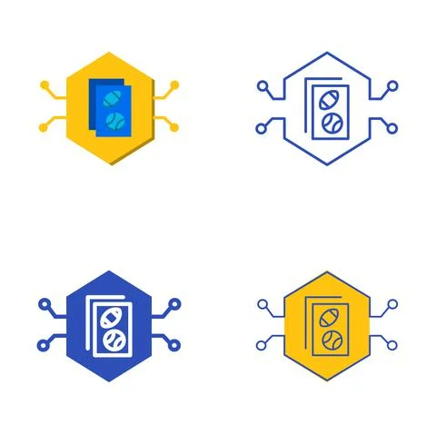 NFT card icon set in flat and line style Stock Illustration