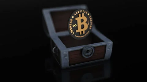 NFT Chest Token Black Elegant Dark Style Stock Footage 219559703