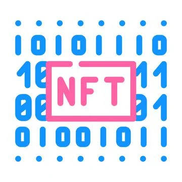 Nft code color icon vector illustration Stock Illustration