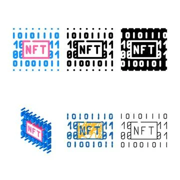 Nft code color simplified icon vector Stockillustratie