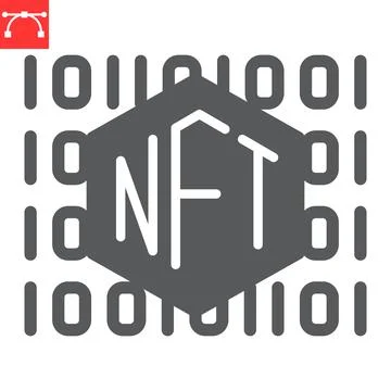 NFT code glyph icon 库存插图