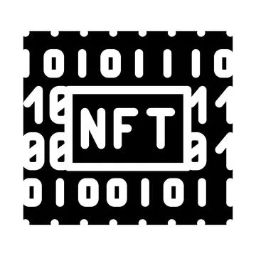 Nft code glyph icon vector illustration Stock Illustration