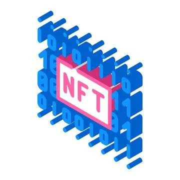 Nft code isometric icon vector illustration Illustrazione stock
