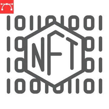 NFT code line icon イラスト素材