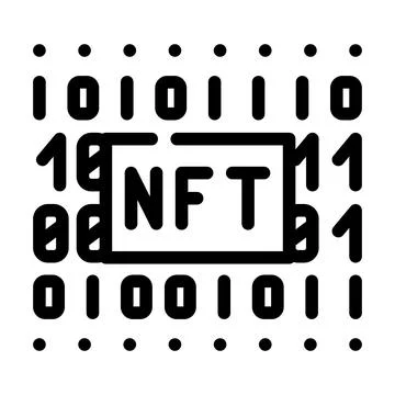 Nft code line icon vector illustration 스톡 일러스트
