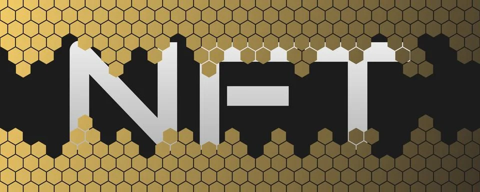 NFT concept, blockchain technology, cryptocurrency Illustrazione stock