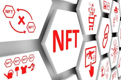 NFT concept cell background 3d illustration Stock Illustration