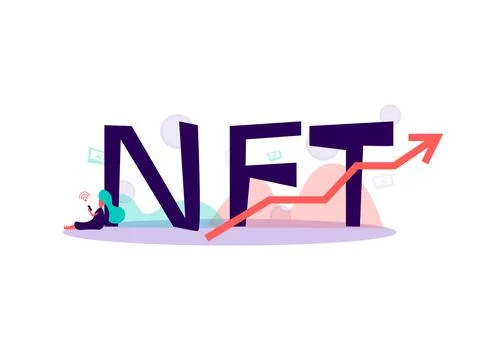 NFT Concept, non refundable token. Future of art collectibles. Blockchain Stock Illustration