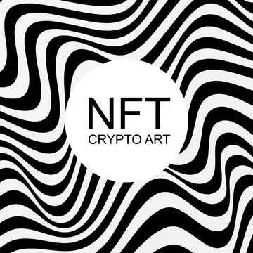NFT crypto art background. Banner token with aspects of intellectual property Stock Illustration